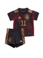 Deutschland Mario Gotze #11 Auswärts Trikotsatz für Kinder WM 2022 Kurzarm (+ Kurze Hosen)